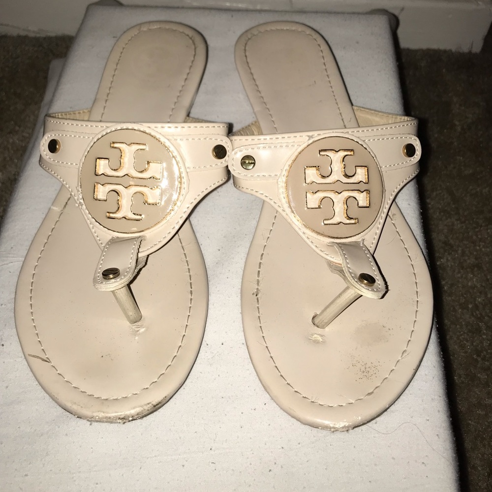 Tory Burch cream sandals great condition